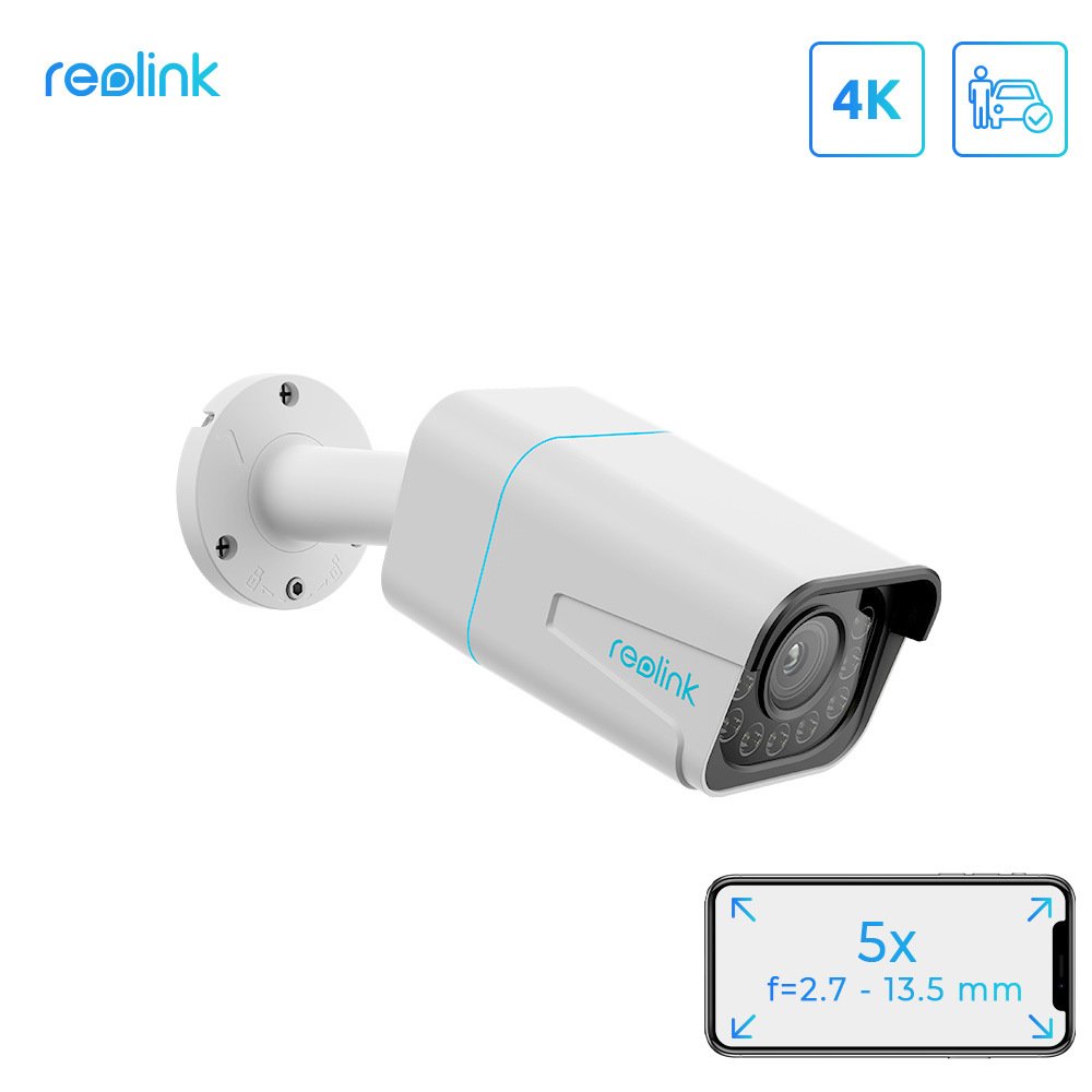 Reolink 4K PoE IP Camera 8MP 5X Optical Zoom Human/Car Detection 2-way Audio Color Night Vision Smart Home CCTV Outdoor RLC-811A Reolink 4K PoE IP Camera 8MP 5X Optical Zoom Human/Car Detection 2-way Audio Color Night Vision Smart Home CCTV Outdoor RLC-811A